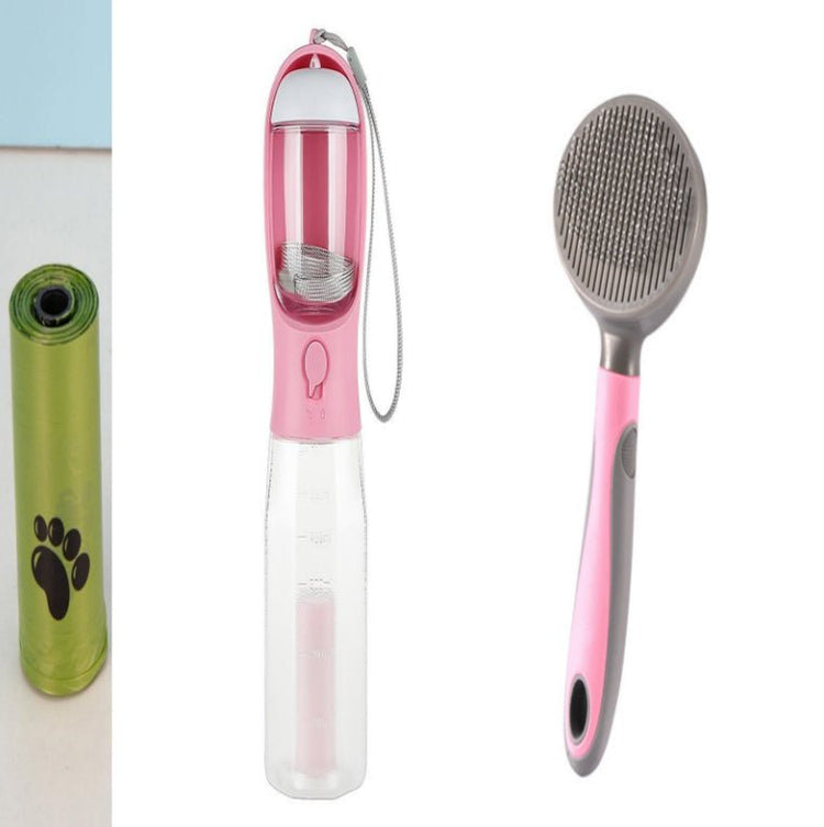 Portable Cat Dog Water Bottle Food Feeder Drinker Poop Dispenser 3 In 1 Leak - proof Multifunctional Dog Water Bottle Pet Products - Zenvra