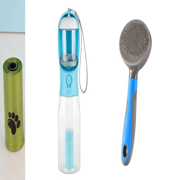 Portable Cat Dog Water Bottle Food Feeder Drinker Poop Dispenser 3 In 1 Leak - proof Multifunctional Dog Water Bottle Pet Products - Zenvra
