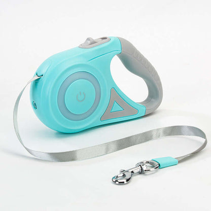 Retractable Zenvra dog leash with automatic traction rope, featuring a comfortable handle and durable design for outdoor walks.