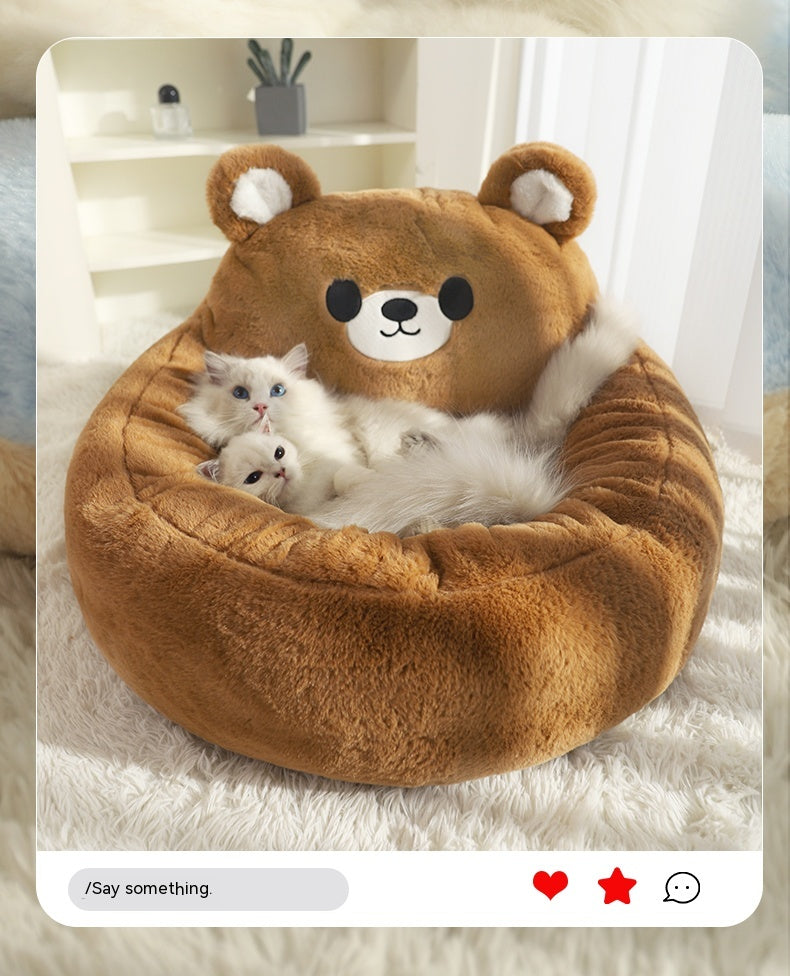Zenvra winter warm deep sleep pet bed mat with cozy, plush fabric designed for cold-weather comfort for small dogs or cats.