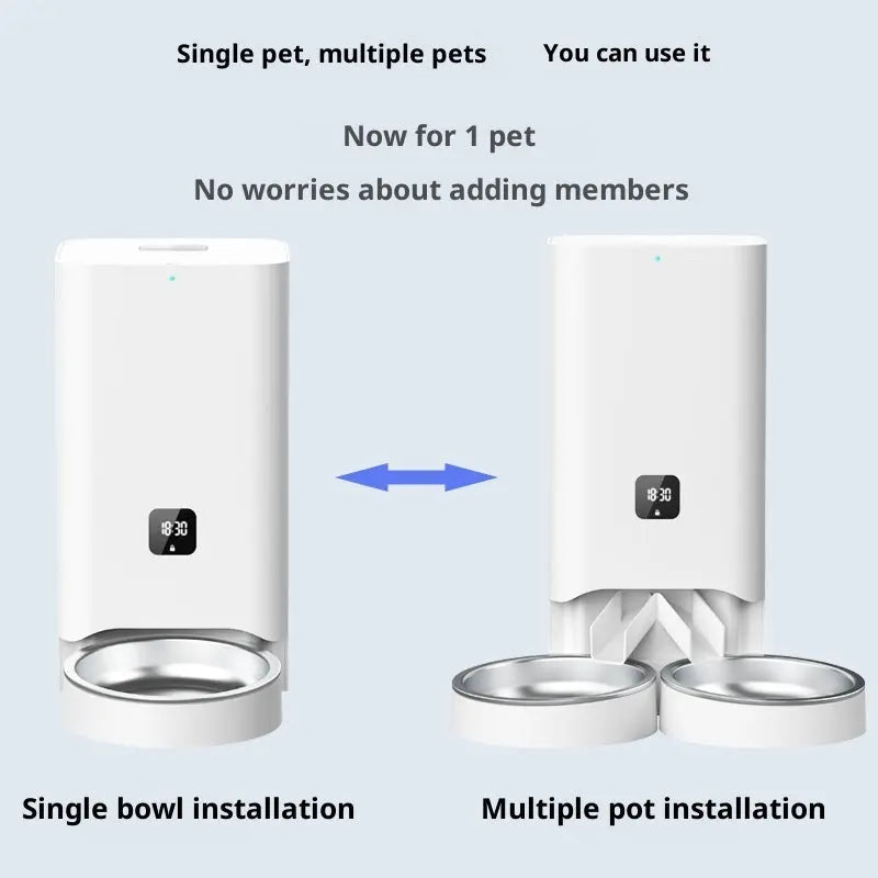Zenvra smart automatic pet feeder with timed portion control, showing digital display and feeding tray for accurate pet meal dispensing.