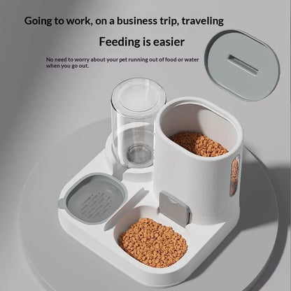 Zenvra automatic cordless anti-tip pet feeder bowl with stainless steel dish and secure base, designed to prevent tipping and spills.