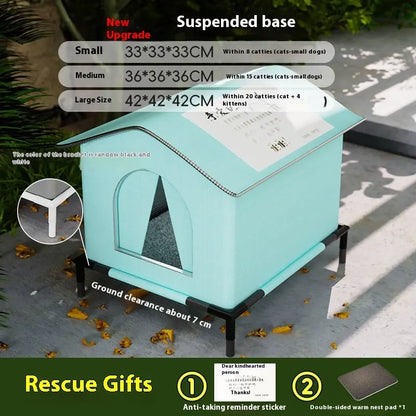 Zenvra waterproof winter outdoor cat shelter nest with insulated, weatherproof design and cozy entrance for outdoor cats.
