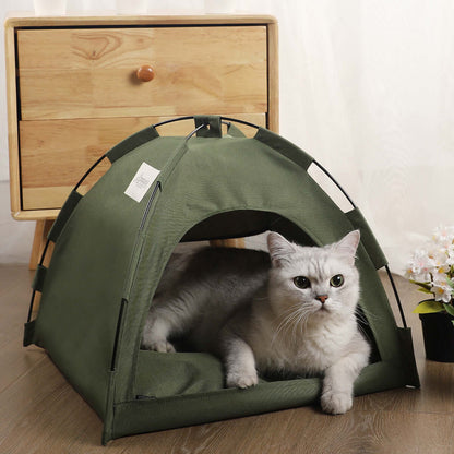 Zenvra cooling cat tent bed with soft pet sofa house, designed for comfort and relaxation for cats.