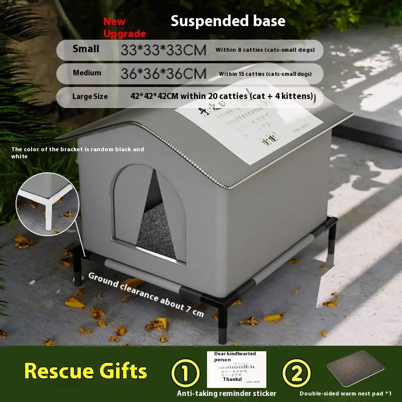 Zenvra waterproof winter outdoor cat shelter nest with insulated, weather-resistant design for outdoor feline warmth and protection.