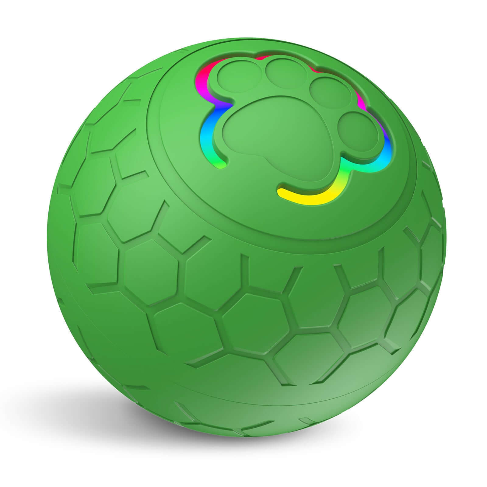 Zenvra electric intelligent remote control jumping pet ball with colorful LED lights on a white background.