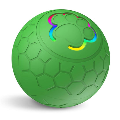 Zenvra electric intelligent remote control jumping pet ball with colorful LED lights on a white background.