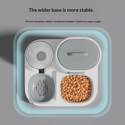 Zenvra automatic cordless anti-tip pet feeder bowl with stainless steel design and secure anti-slip base for pets.