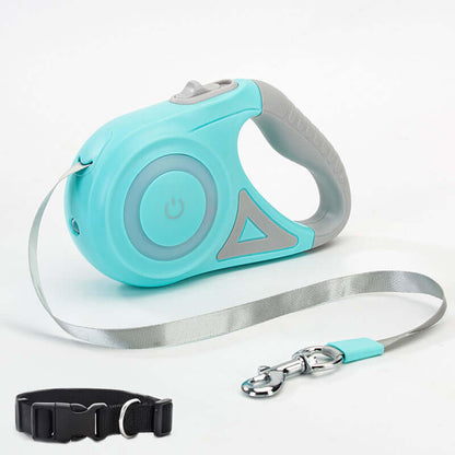 ZenVra retractable dog leash with automatic traction rope, durable design, and adjustable length for easy pet walking.