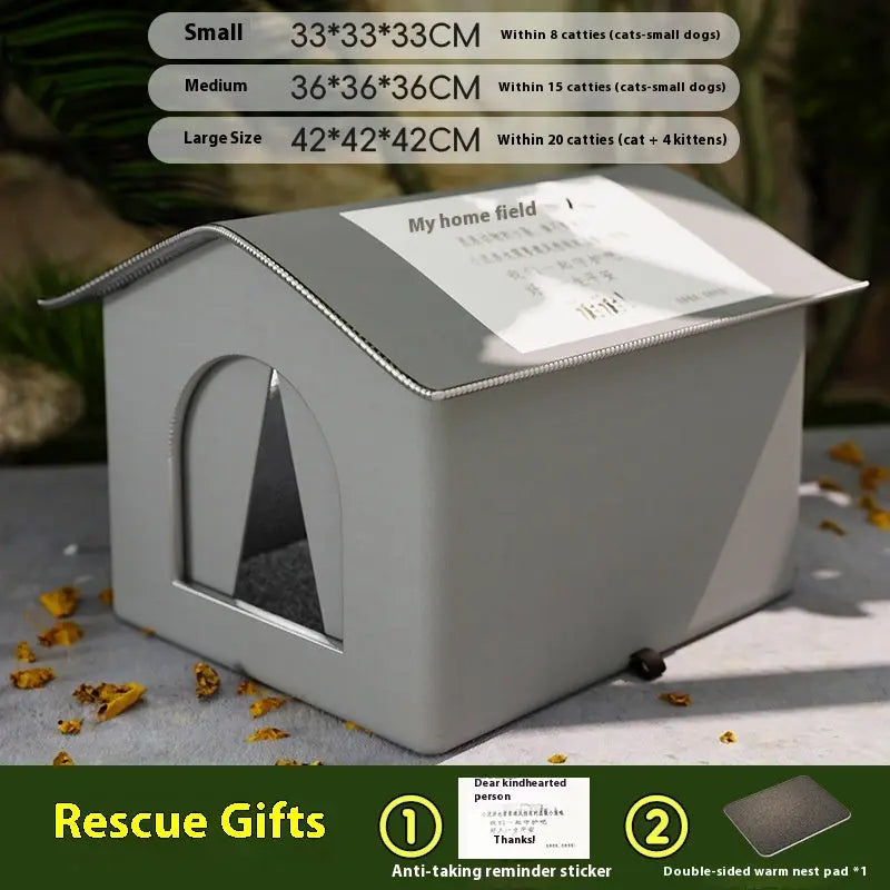 Waterproof winter outdoor cat shelter nest by Zenvra, insulated and cozy for outdoor cats in cold weather.