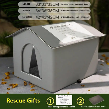 Waterproof winter outdoor cat shelter nest by Zenvra, insulated and cozy for outdoor cats in cold weather.