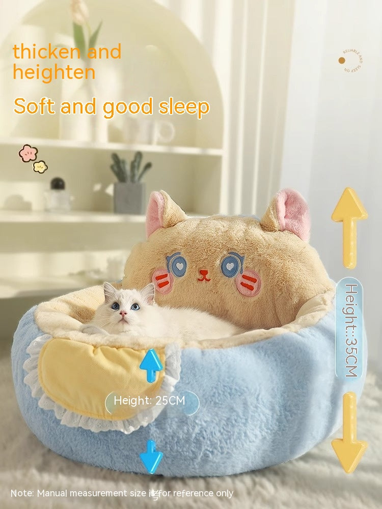 Zenvra winter warm deep sleep pet bed mat with cozy, plush fabric for extra comfort and insulation during cold nights.