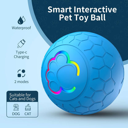 Zenvra electric intelligent remote control jumping pet ball with colorful LED lights for interactive play.