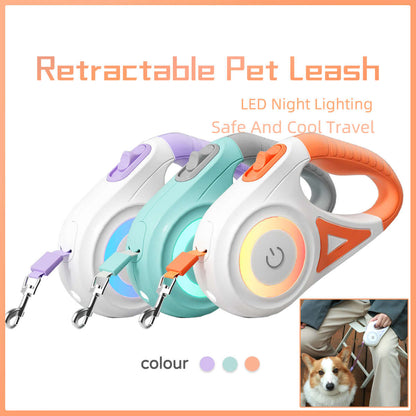 Zenvra retractable dog leash with automatic traction rope, adjustable length, and comfortable handle for outdoor walks.