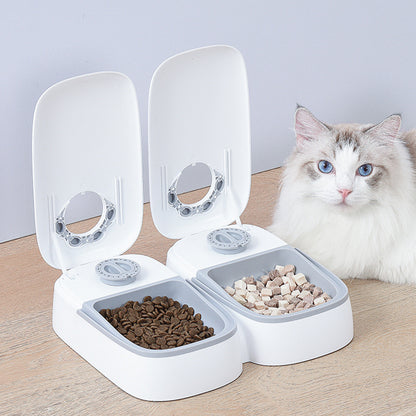 Zenvra automatic pet feeder for puppies and dogs with digital timer, dispensing food on schedule in a sleek design.