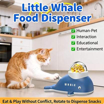 Zenvra whale-shaped interactive pet treat dispensing toy with a playful whale design for dogs and cats.