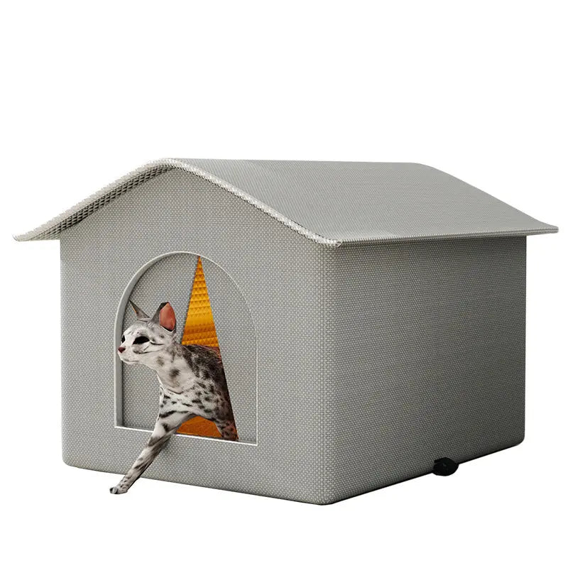 Zenvra waterproof winter outdoor cat shelter nest with insulated walls and cozy entrance for outdoor feline warmth and protection.