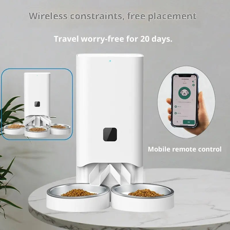 Zenvra smart automatic pet feeder with digital timer and portion control for precise feeding of cats and dogs.