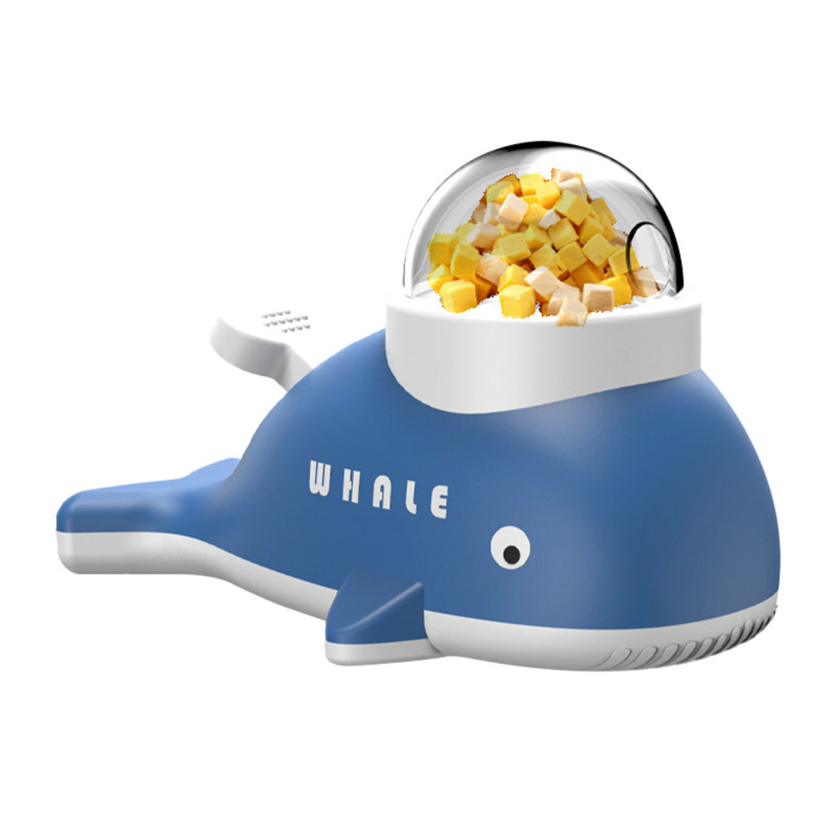 Whale-shaped interactive pet treat dispensing toy by Zenvra, featuring a playful design for stimulating pets during playtime.