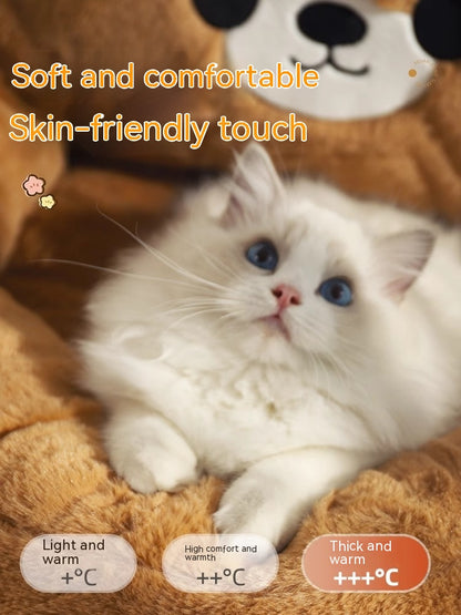 Zenvra winter warm deep sleep pet bed mat with cozy, plush fabric designed for pet comfort and insulation during cold weather.