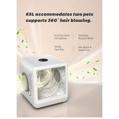Zenvra smart pet dryer box with quiet temperature control, designed for safe and comfortable pet grooming and drying.