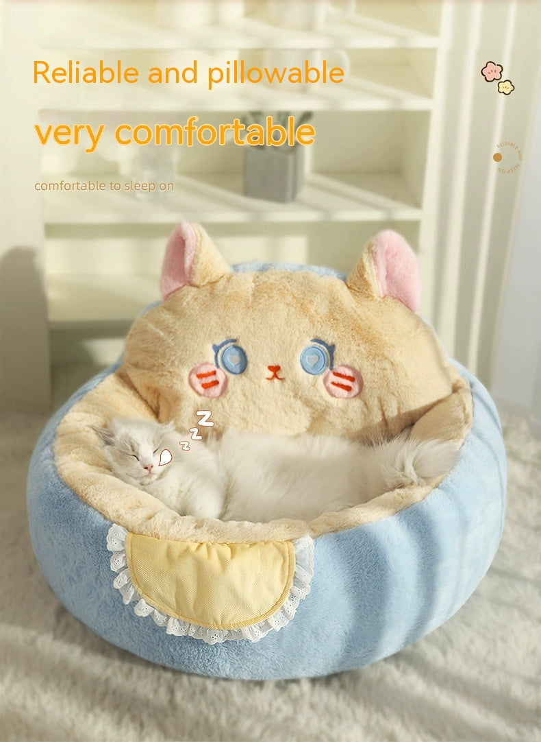 Zenvra winter warm deep sleep pet bed mat in cozy, plush material for dogs or cats, designed for comfort and warmth.