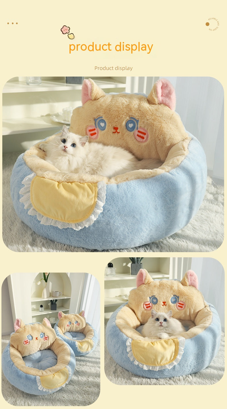 Zenvra winter warm deep sleep pet bed mat in cozy, plush fabric designed for comfort and warmth for pets.