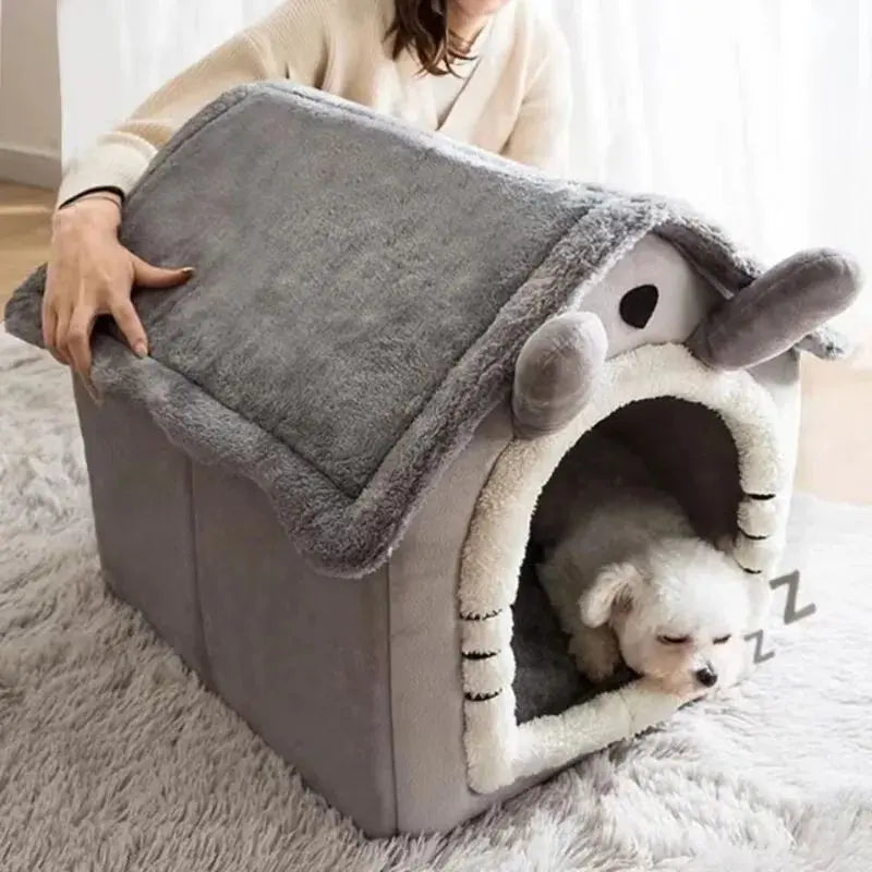 Zenvra washable pet house bed nest, cozy and removable for dogs, with soft fabric and cushioned interior for comfortable rest.