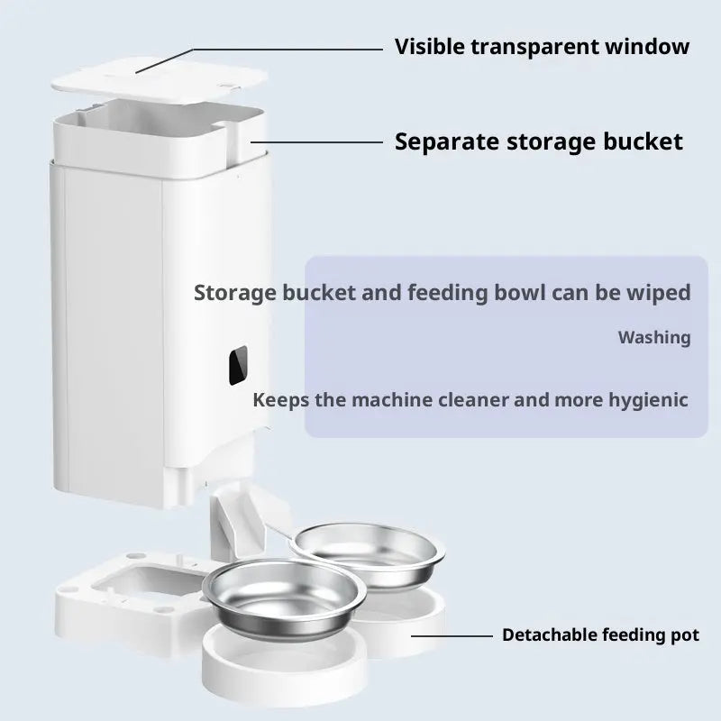 Zenvra smart automatic pet feeder with digital timer and portion control for feeding cats and dogs.