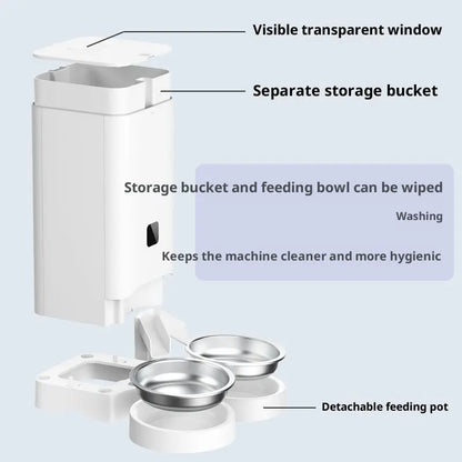 Zenvra smart automatic pet feeder with digital timer and portion control for feeding cats and dogs.