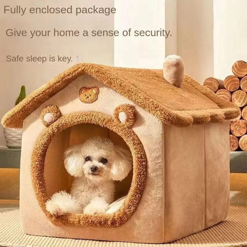 Removable washable pet bed nest for dogs, cozy and warm with soft fabric, by Zenvra, designed for comfort and easy cleaning.