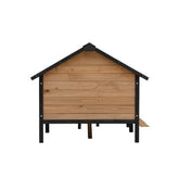 Outdoor Large Cabin Style Wooden Kennel With Porch - Zenvra