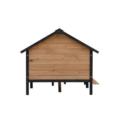 Outdoor Large Cabin Style Wooden Kennel With Porch - Zenvra