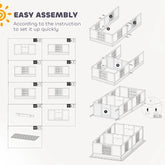 PawHut Two Rooms Design Dog Whelping Box With Washable Pee Pad, Adjustable Door, For Large Breed Dogs - Zenvra