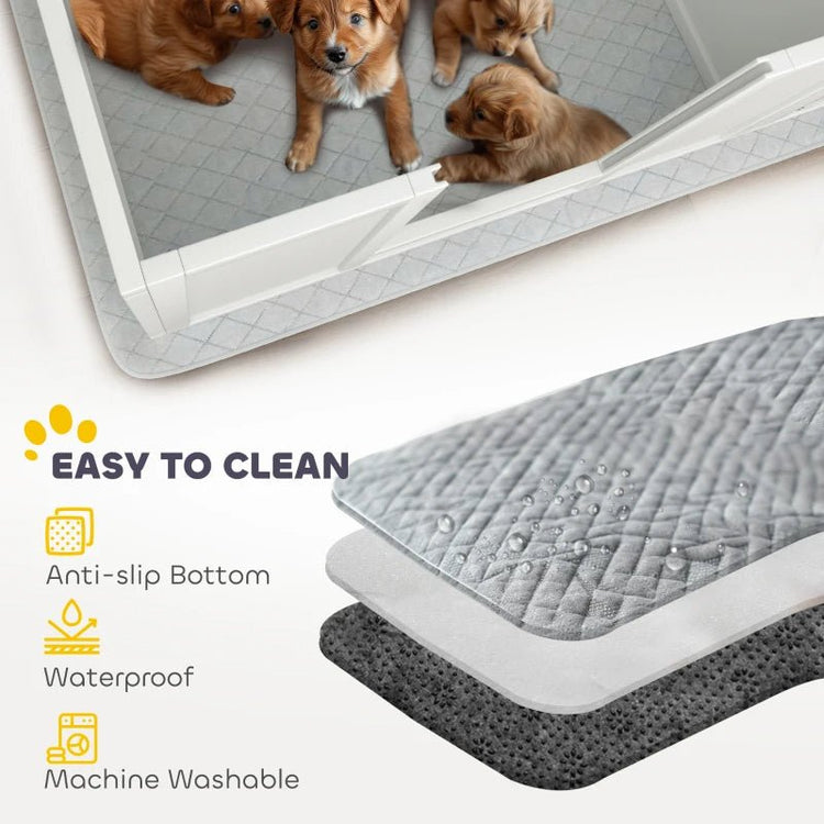 PawHut Two Rooms Design Dog Whelping Box With Washable Pee Pad, Adjustable Door, For Large Breed Dogs - Zenvra