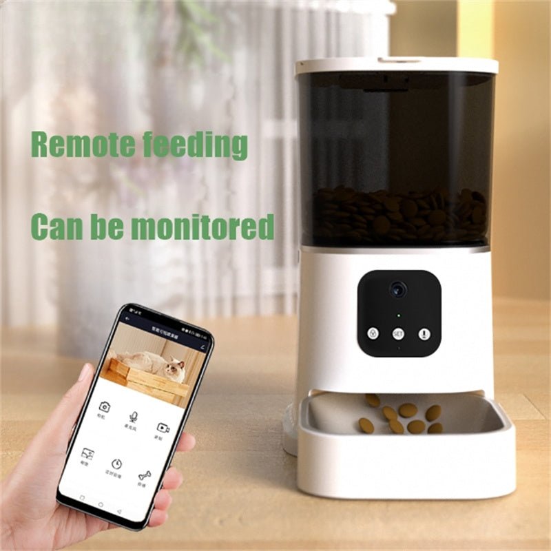 Pet Automatic Feeder Large Capacity Smart Voice Recorder APP Control Timer Feeding Cat Dog Food Dispenser With WiFi Pet Bo - Zenvra