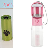 Portable Cat Dog Water Bottle Food Feeder Drinker Poop Dispenser 3 In 1 Leak - proof Multifunctional Dog Water Bottle Pet Products - Zenvra