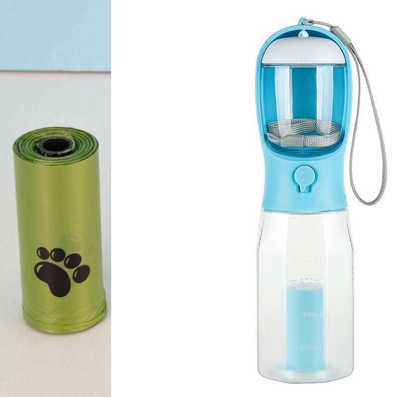 Portable Cat Dog Water Bottle Food Feeder Drinker Poop Dispenser 3 In 1 Leak - proof Multifunctional Dog Water Bottle Pet Products - Zenvra
