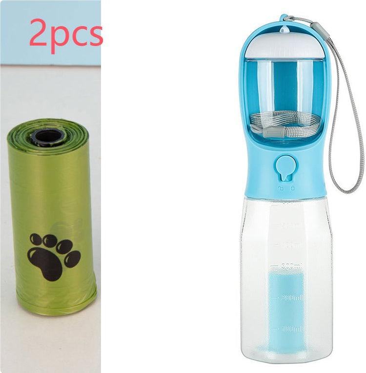 Portable Cat Dog Water Bottle Food Feeder Drinker Poop Dispenser 3 In 1 Leak - proof Multifunctional Dog Water Bottle Pet Products - Zenvra